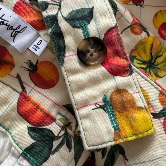 Rachel Antonoff Clem Pinafore Jumpsuit - Family Heirloom Tomato Print Size: 0 - Picture 12 of 12